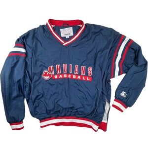 Cleveland Indians Guardians 90s Starter Chief Wahoo Lined Jacket Mens XL